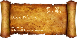 Dick Márk névjegykártya